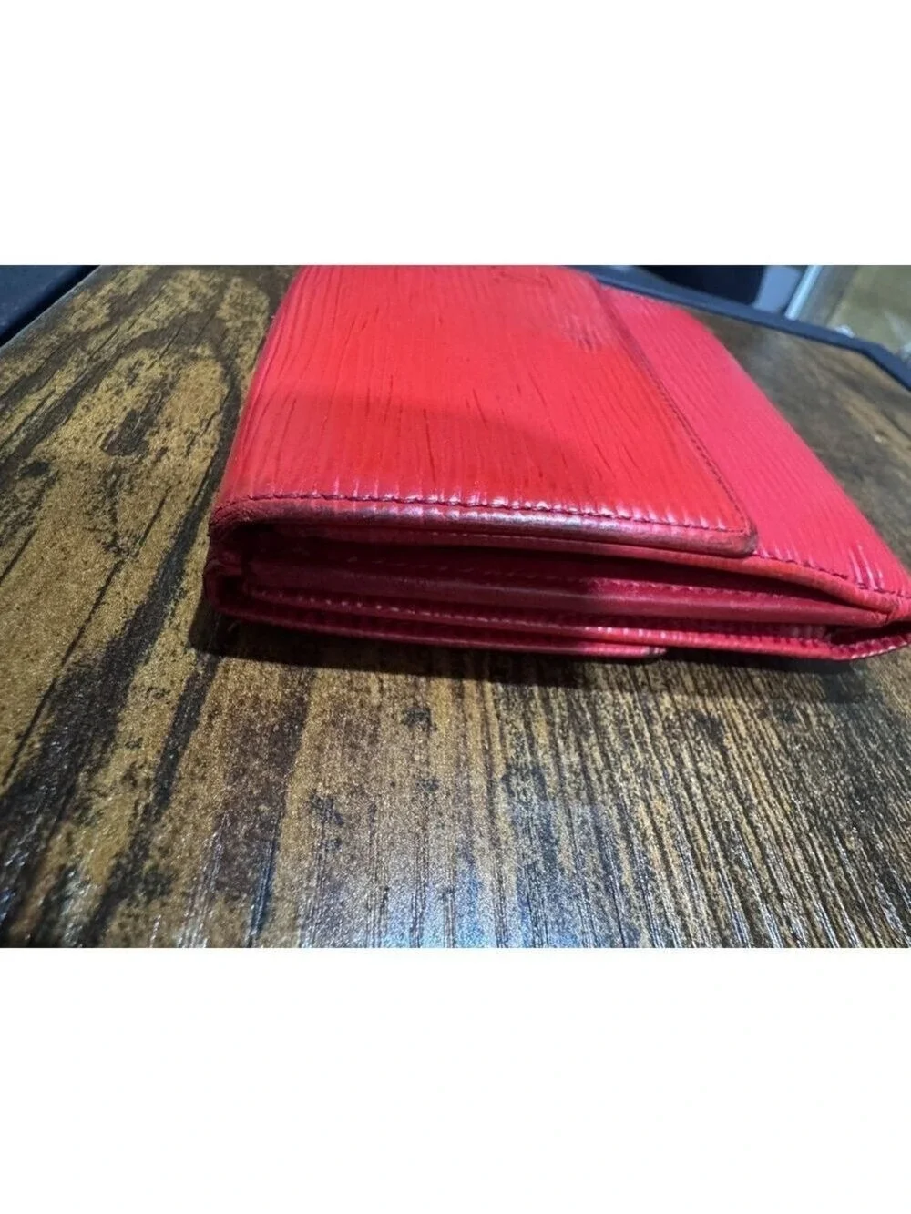 Louis Vuitton Vintage Elise Trifold Red Epi Leather Wallet